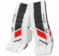 Warrior Ritual GT2 Junior Goalie Pads (w/ Knee Pads) -Warrior warrior ritual gt2 junior goalie pads white black red